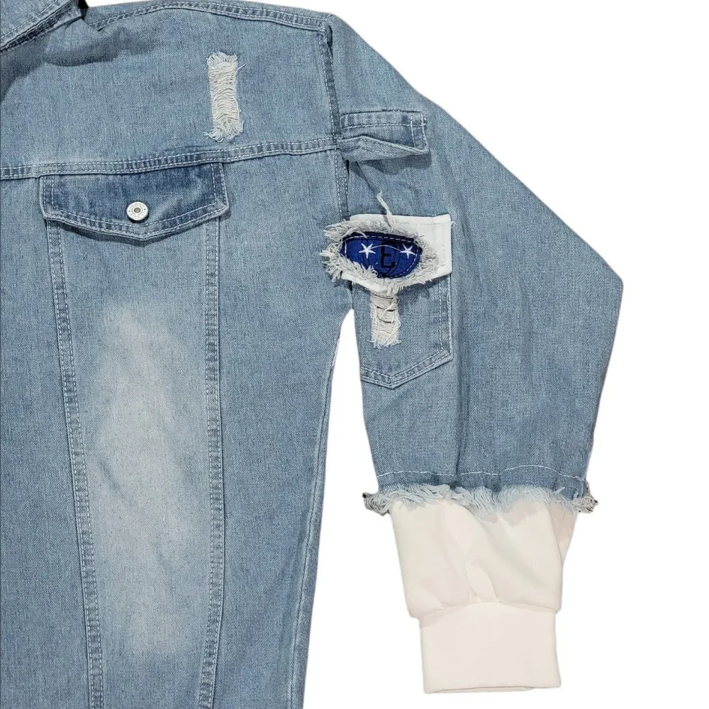 Roffatide Anime My Hero Academia Shoto Todoroki Denim Jacket (Size 2XL) - Picture 3 of 11